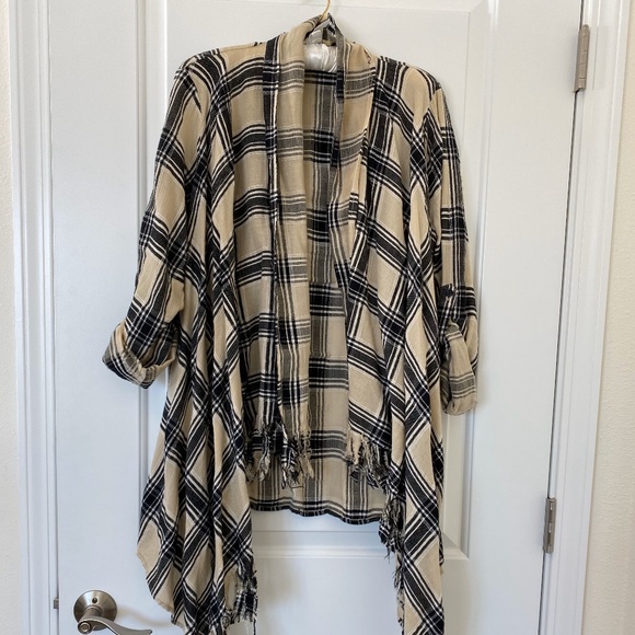 PLAID FRINGE CARDIGAN - Picture 4 of 8